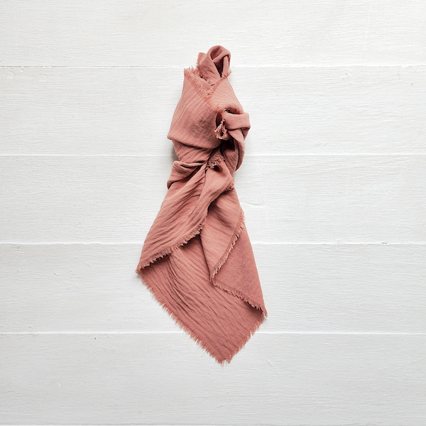 Silkie Frayed Napkin - Salmon